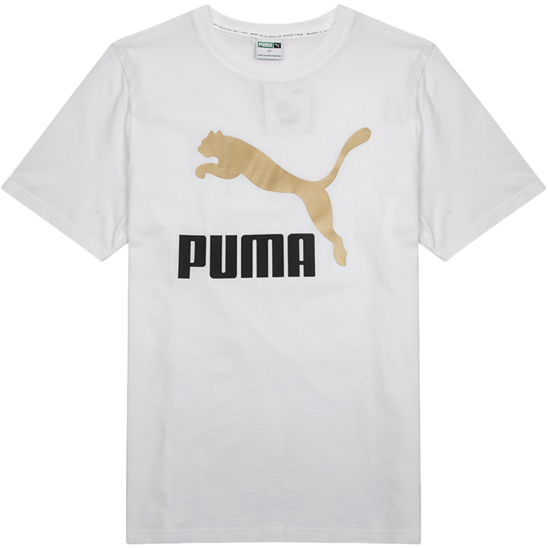 彪马(PUMA)短袖男装 2023夏季新款运动休闲服时尚金标棉质透气训练圆领t恤衫 536345-02
