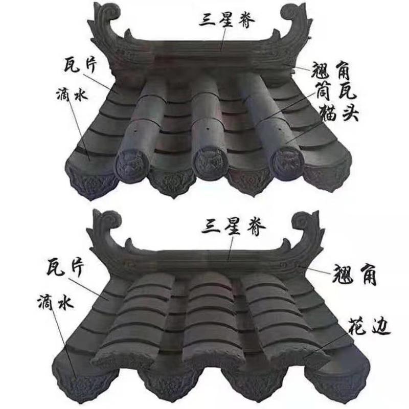 浅灰色仿古瓦片屋顶建筑用青瓦片古建装饰小青瓦庭院青砖仿古砖中式