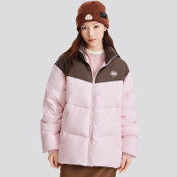 斯凯奇（Skechers）男女同款梭织休闲防寒羽绒服新款时尚运动保暖立领外套L324U104-0018 ZP M L324U104-01NX/灰粉色