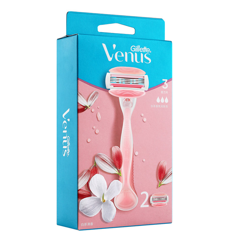 吉列Gillette维纳斯Venus女士刮毛刀腋毛除毛刀 白茶1刀架2刀头高清大图