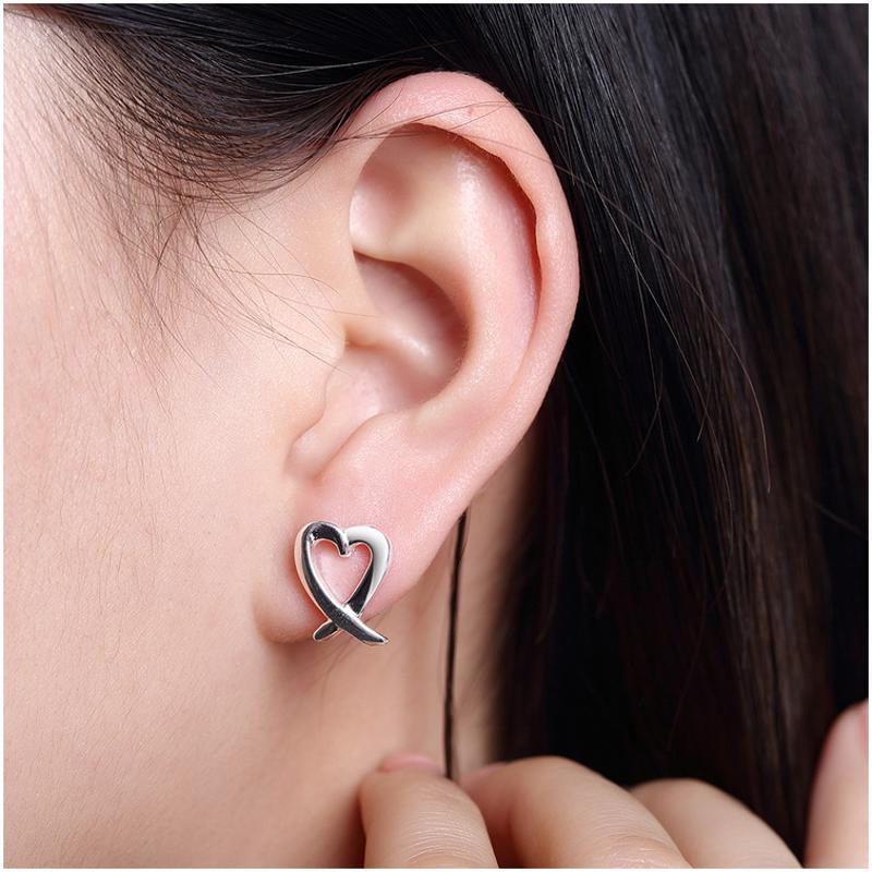 E055 Women silver plated earring 镀925纯银耳环时尚创意耳钉女