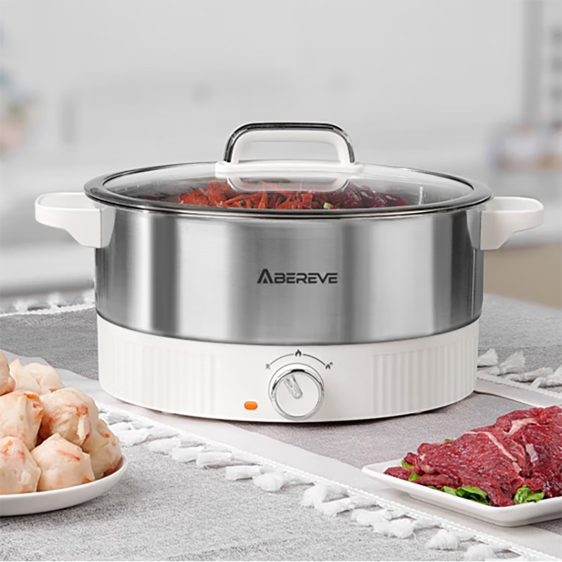 艾贝丽 多功能电煮锅电火锅 ABL-DZG416复古白4L