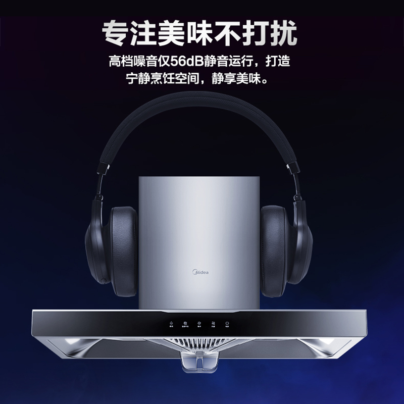 美的(Midea) 家用抽油烟机19立方大吸力欧式顶吸排烟机智感干洗触屏易操作吸油烟机CXW-260-T33A高清大图