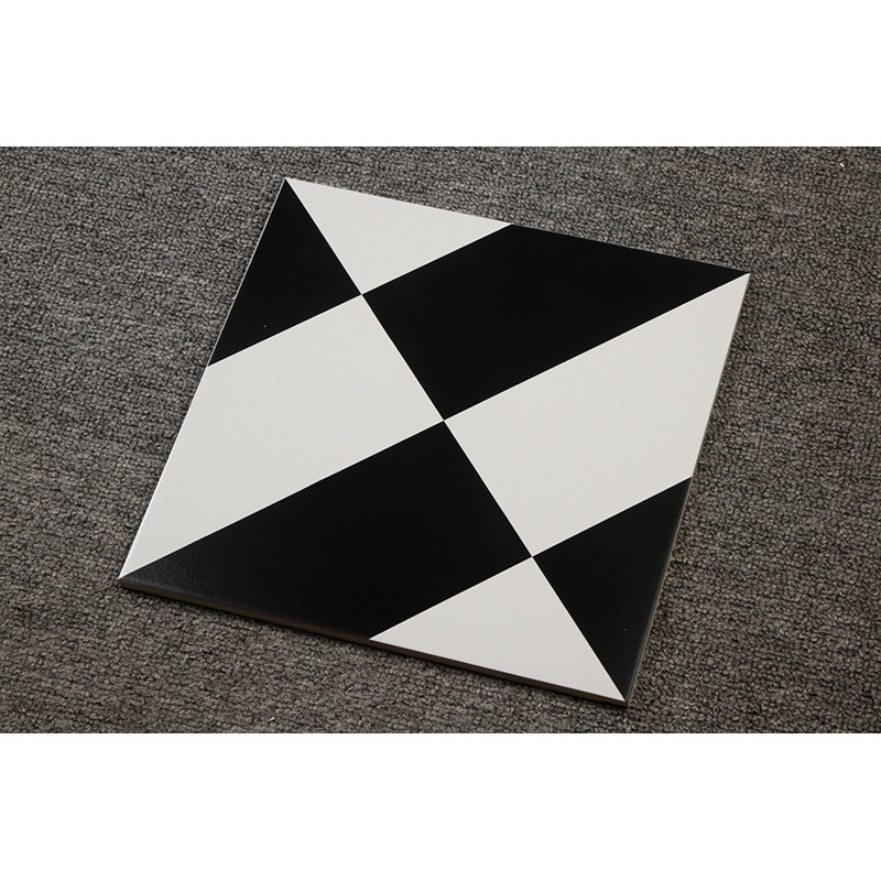 美式风格黑白花砖卫生间地砖瓷砖黑白砖墙砖300花片砖壹德壹视频