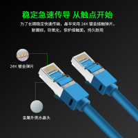 晶华 六类千兆双屏蔽网线 Cat6类高速网络连接线 工程家用电脑宽带监控8芯双绞纯铜跳线 蓝色15米 W130M
