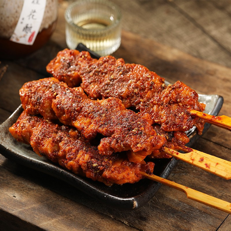 大成油泼辣子风味鸡肉串375g5串日式鸡肉串烧烤食材便利店微波