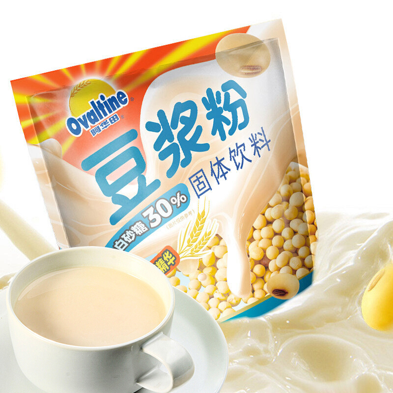 阿华田(Ovaltine)原味少糖30%豆浆粉 营养早餐豆浆粉非转基因大豆随身包360g(30g*12包)