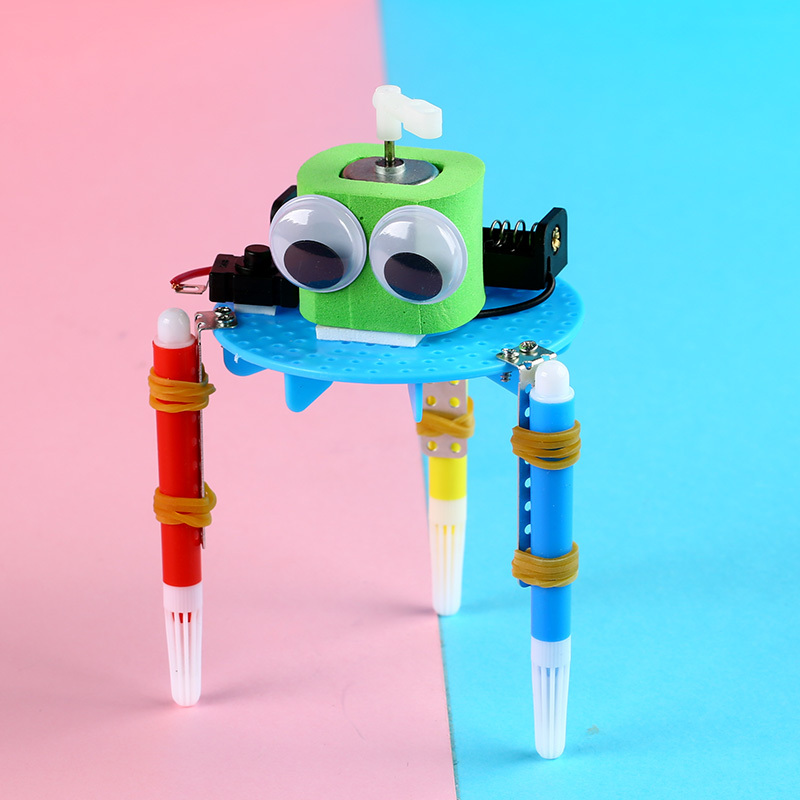 小学生科技小制作发明手工制作diy材料包科学实验玩具涂鸦机器人盒装