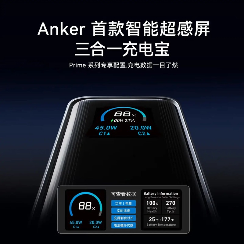 ANKER Prime安克65W三合一充电宝A1339高清大图