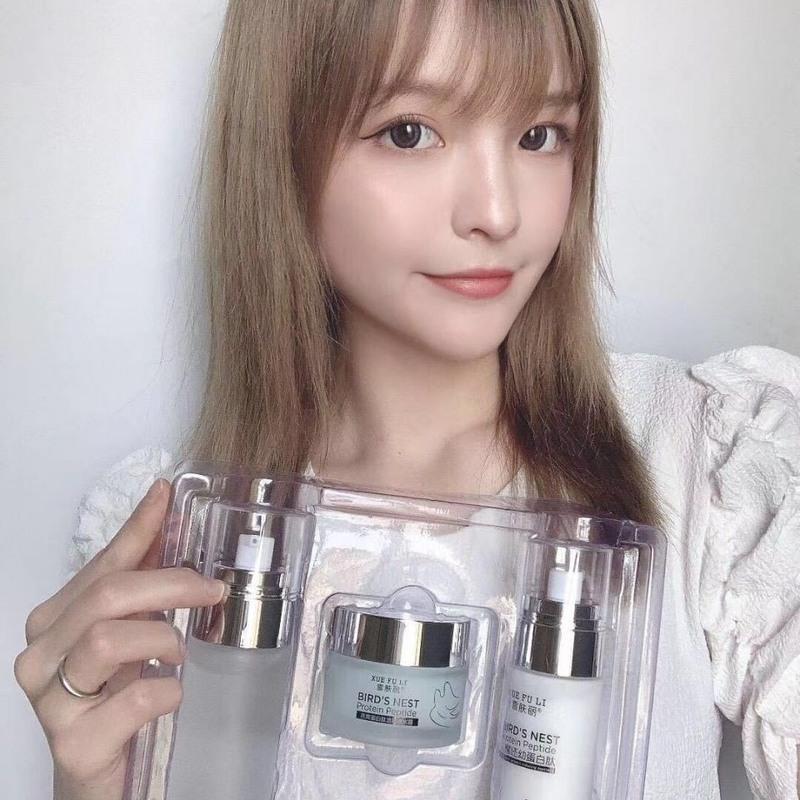 雪肤丽燕窝还幼蛋白肽补水保湿透亮水乳套盒水乳霜套盒孕妇学生 水乳两件套套