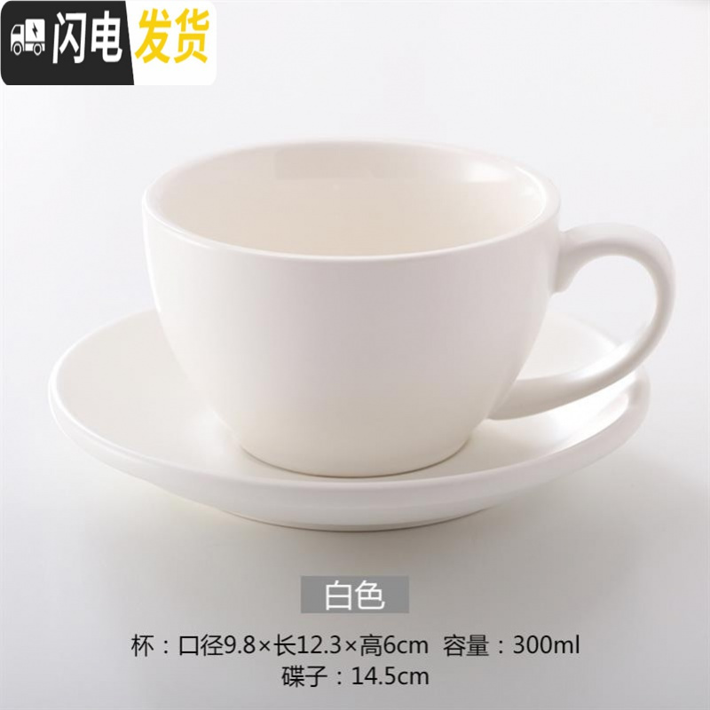 三维工匠精美复古套装杯杯子套具咖啡杯 欧式小风格韩版单人下午茶 哑光白300杯碟咖啡器具