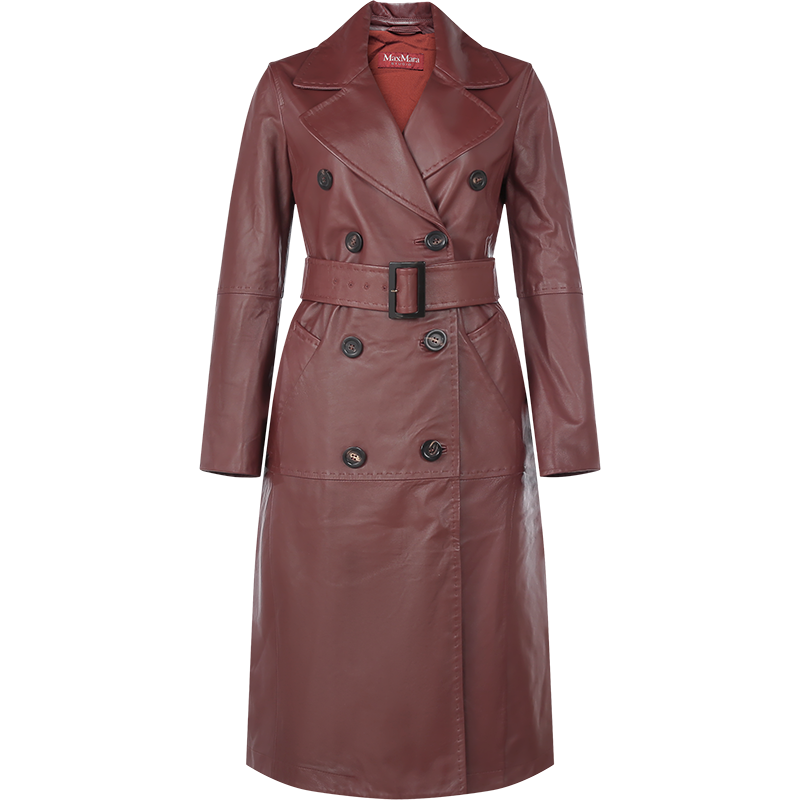 maxmarastudio麦丝玛拉女士羊皮革长款大衣外套皮衣64710127cavallo