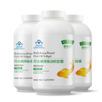 百合康牌鱼油软胶囊80粒X3瓶 辅助降血脂 适宜血脂偏高成人中老年人老人营养保健食品 鱼油DHA EPA