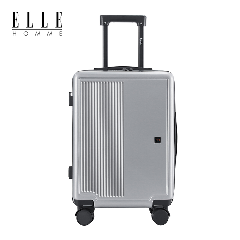 ELLE HOMME EH2018268 带杯架大容量万向轮拉杆箱 26寸淡雅银