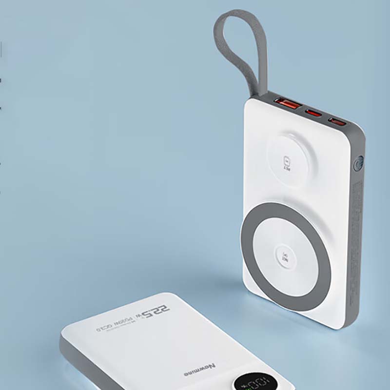 纽曼 移动电源1万毫安22.5W快充无线充自带线白色 AL25高清大图