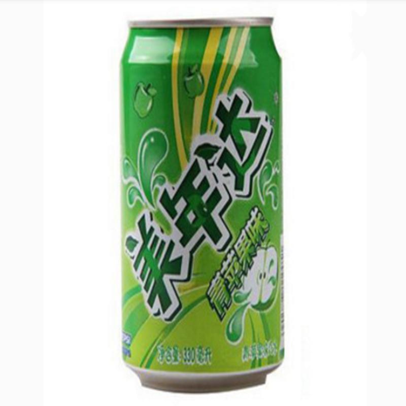 美年达青苹果味拉罐
