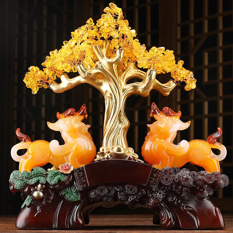 美帮汇阵貔貅摆件摇钱发财树饭店开张公司开业礼品贺礼高清大图