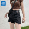 真维斯牛仔短裤女新款夏高腰显瘦阔腿宽松a字超短热裤潮ins薄款
