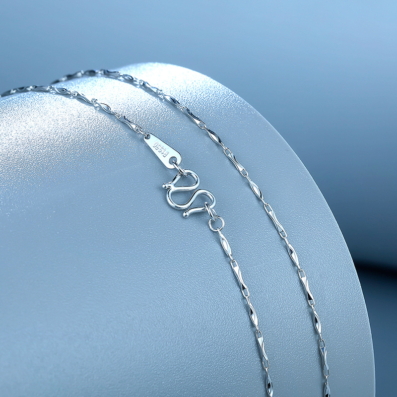 周六福pt950挚爱正品铂金项链女时尚百搭元宝素链白金锁骨细链子pt