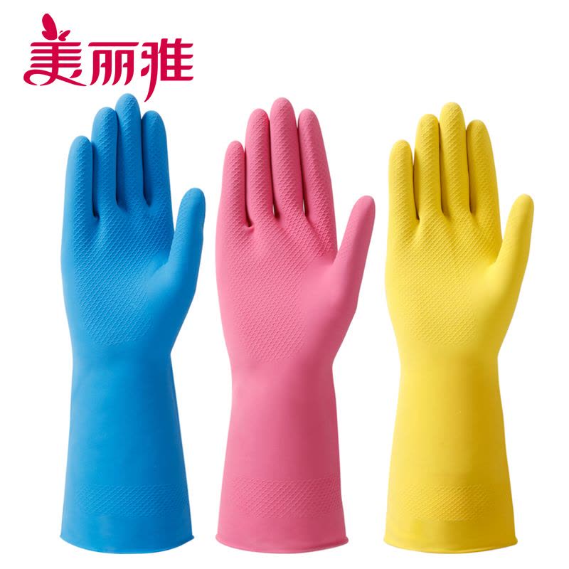 美丽雅 家务手套洗碗洗锅洗衣服防滑防水韧性厚实加厚型手套小图片