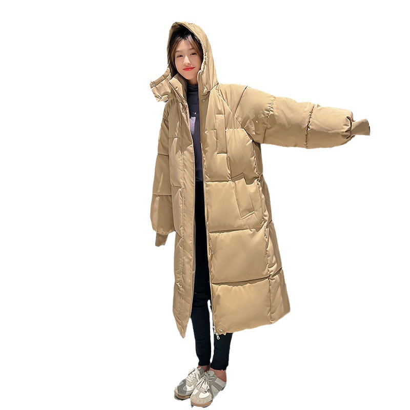 过膝棉衣女装2023年新款潮冬季加厚棉服宽松长款上衣韩版外套高清大图