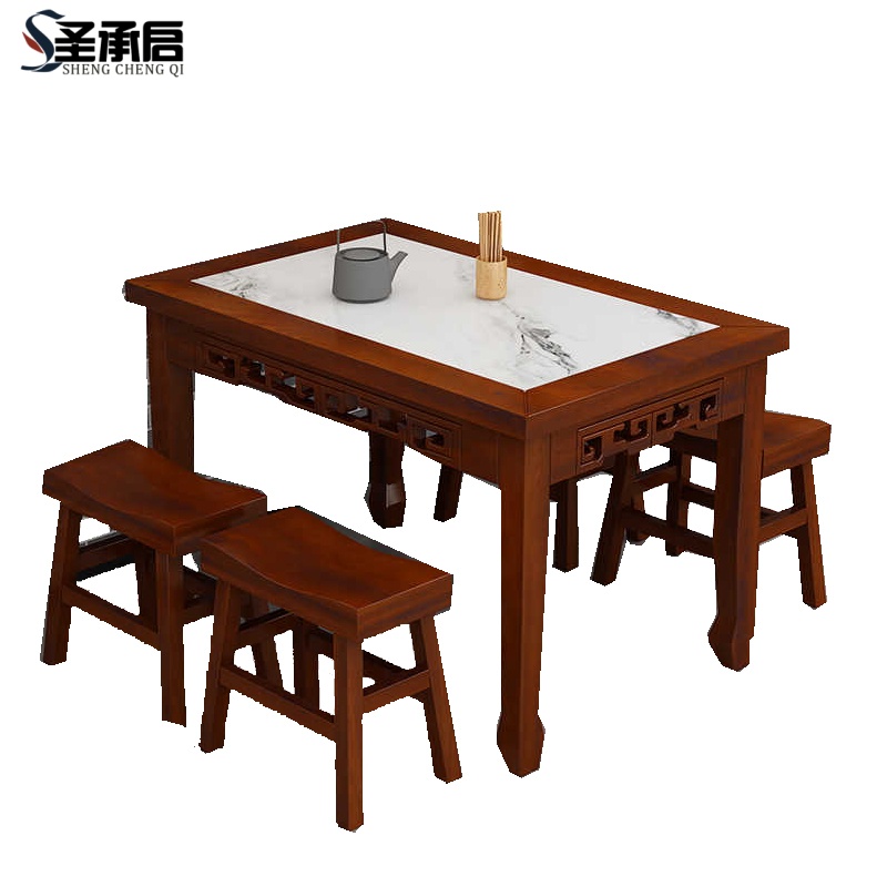 圣承启餐桌1.4米套高清大图