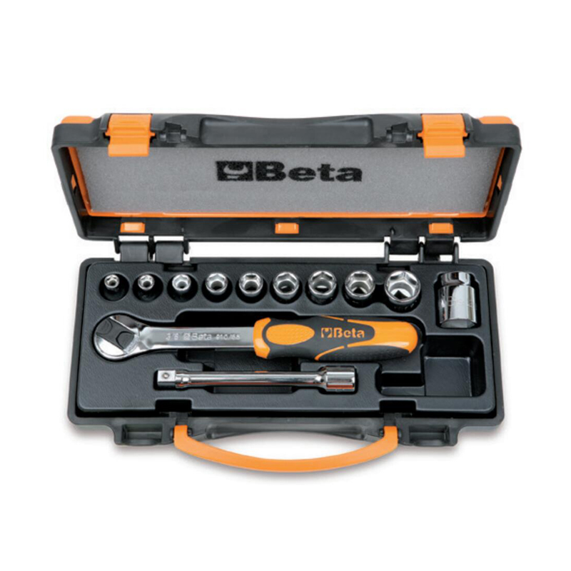 百塔(Beta) 12件装,3/8"驱动六角/十二角套筒及配件组套
