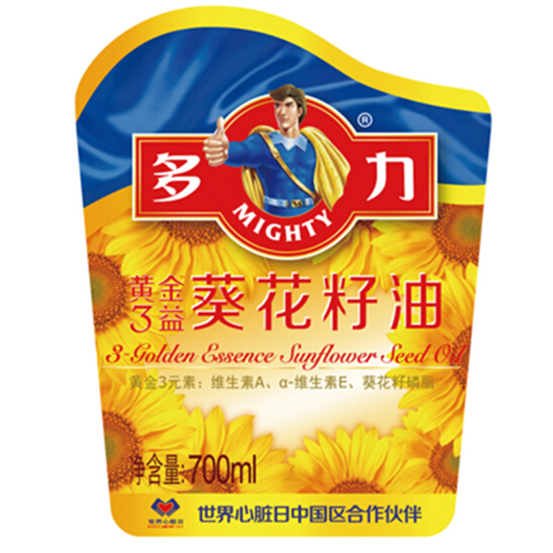 多力黄金3益葵花籽油700ml 食用油小包装油