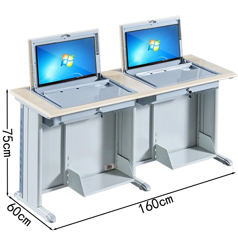 指臣电脑翻转桌双人张高清大图