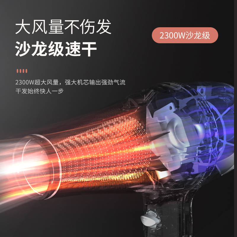 康夫(CONFU) 恒温护发过热保护电吹风机 KF8949 2300W 银色高清大图