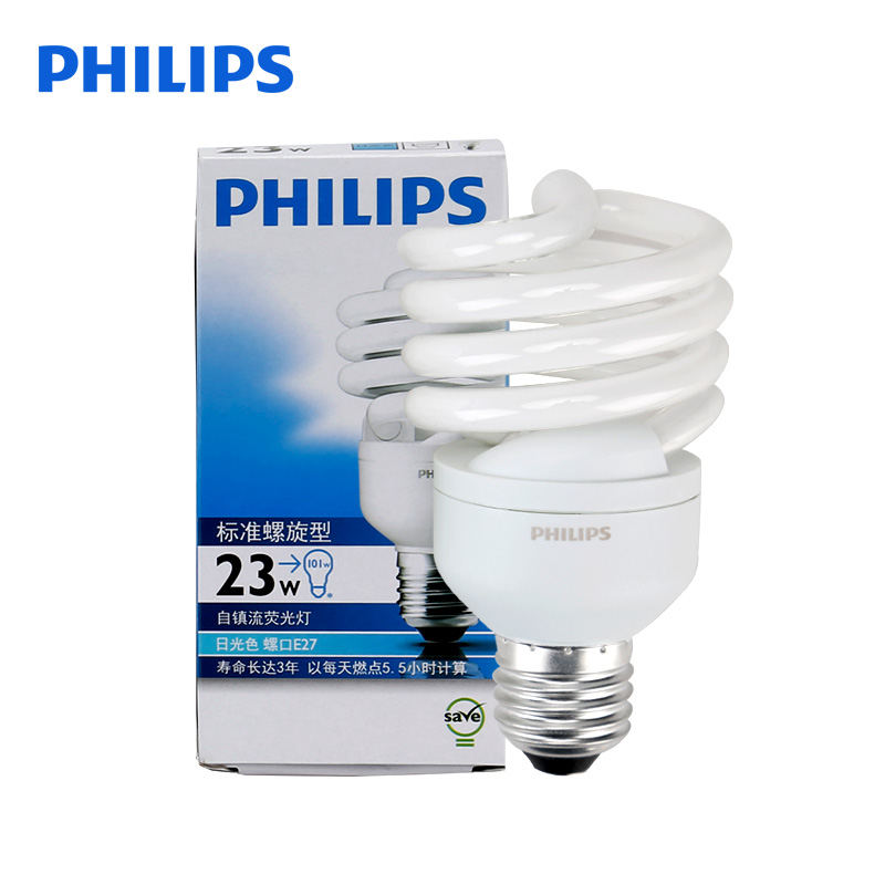 飞利浦(Philips) 电子节能灯 23W螺旋型 (起订量1只)高清大图