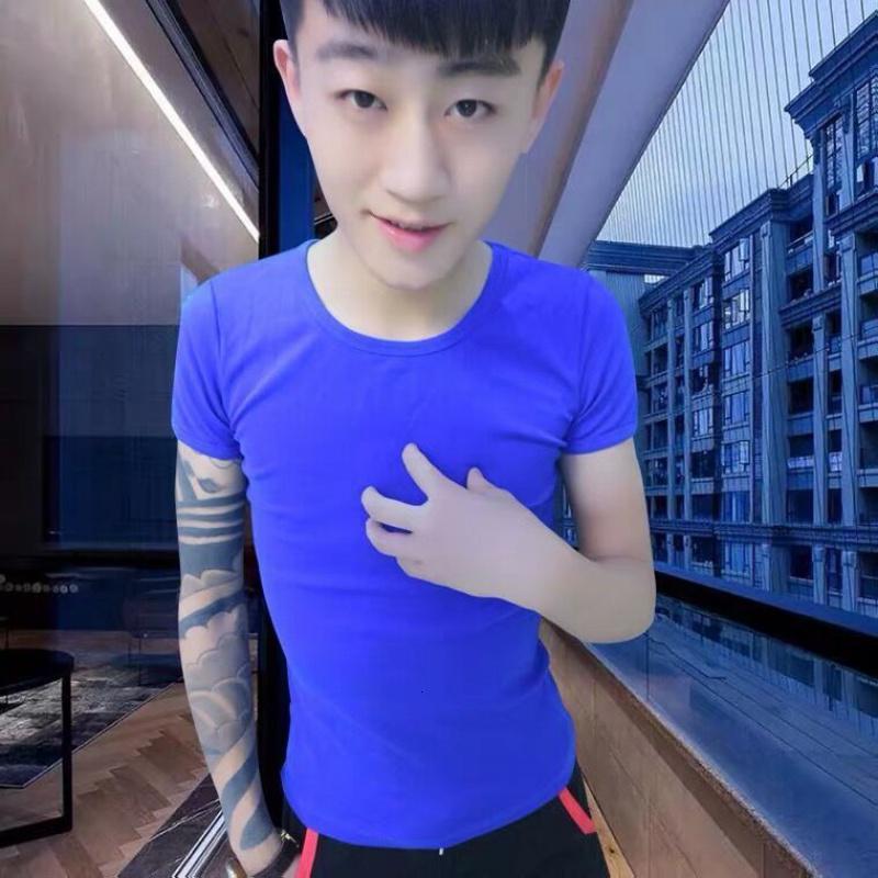 社会人精神小伙短袖t恤男修身潮流网红紧身半袖抖音潮牌ins上衣服威珺