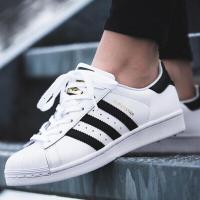 adidas阿迪达斯【杨幂同款】Superstar女鞋三叶草贝壳头金标休闲鞋C77154