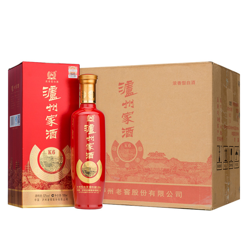 泸州老窖出品 k6 浓香型白酒 52度 500ml*6 整箱装