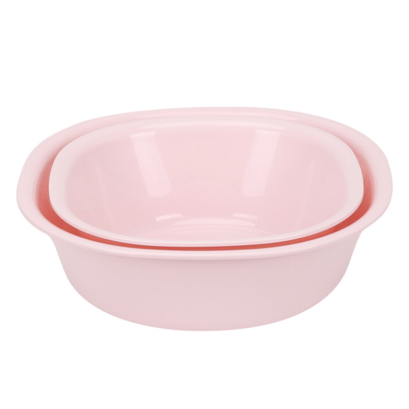 茶花(CHAHUA) A03002 塑料洗脸盆精益圆盆-S 2个装