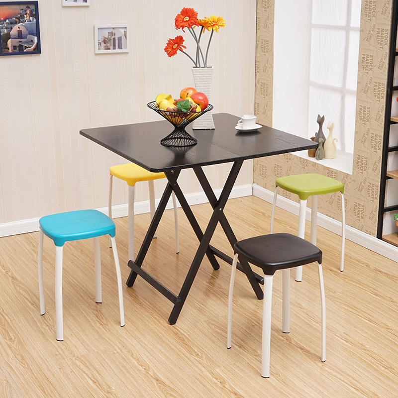 特价折叠桌餐桌椅家用小饭桌便 携式户外折叠摆摊桌正方形宿舍简易小