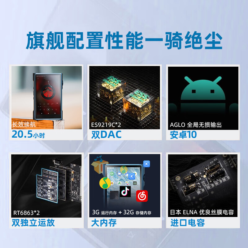 山灵(SHANLING)M3U(M3Ultra)音乐播放器mp3随身听hifi无损安卓小巧便携DSD 灵眸黑