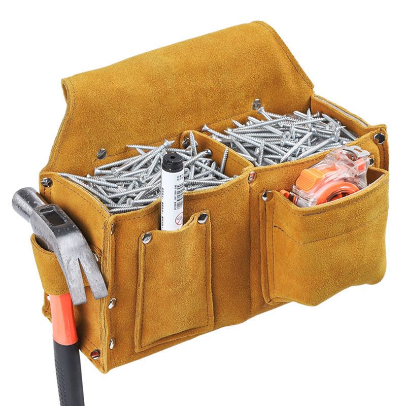 双层牛皮钉包建筑木工专用耐磨腰带式腰包钉子包多功能腰兜工具包单兜