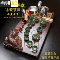 三维工匠整套陶瓷功夫茶具套装办公家用简约茶台全自动电热炉实木茶盘 貔貅冰裂茶具套装 23件_312