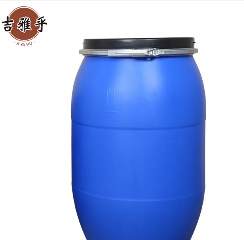 吉雅乎 食品级法兰桶 加厚法兰抱箍桶 带盖圆筒新料塑料桶高清大图