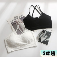 白带抹胸裹胸内衣无钢圈高中少背打底背心2件黑均