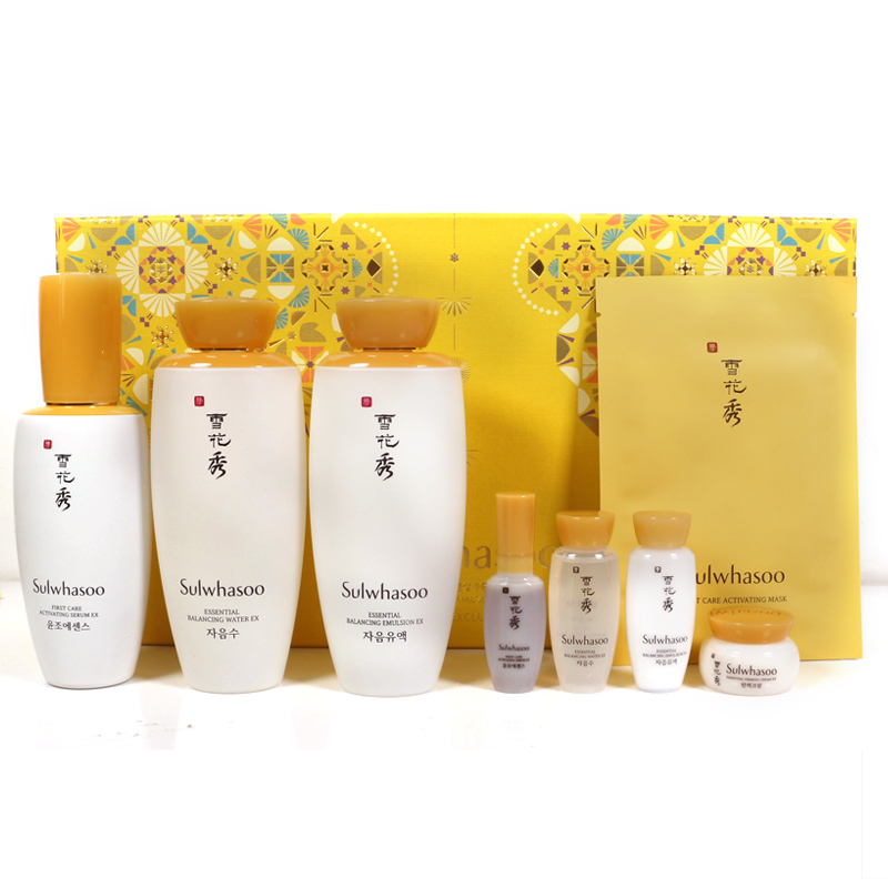 雪花秀(Sulwhasoo)滋阴滋盈水乳套装滋盈肌本润颜护肤品护肤礼盒水乳面霜套三件套精华套盒 水乳精华八件套(带面膜)