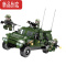 真智力履带坦克二战军事东风装甲车防暴益智积木男孩子拼装玩具 新东风猛士装甲车 84070