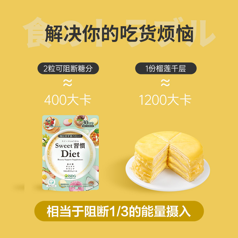 [甜食克星]iSDG 抗糖丸甜蜜习惯Diet 60片/袋*4 #抗糖焕肤内服美白阻糖高清大图