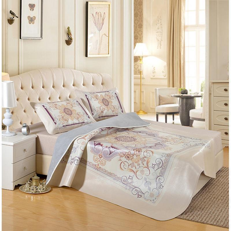 美帮汇彩绘牛皮席软席头层牛皮凉席1.8米1.5米三件套精致生活高清大图