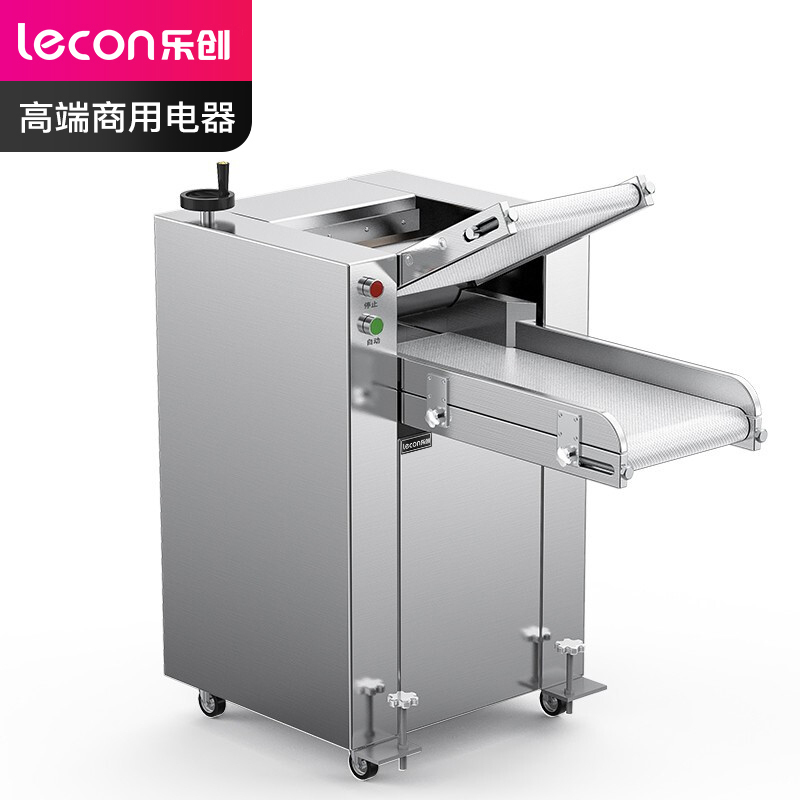 乐创lecon压面机商用自动擀面皮机201不锈钢压面辊lcjymz500