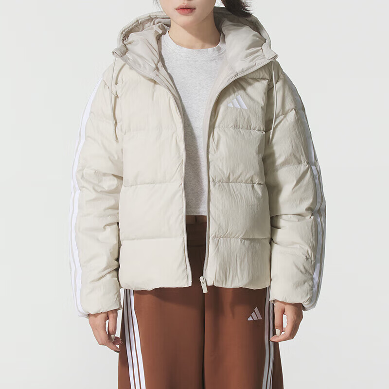 阿迪达斯 (adidas)羽绒服女装新款户外连帽日常简约运动休闲保暖短款外套KH3979 ZP高清大图