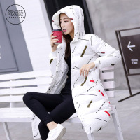 简妮薇(JIANNIWEI)羽绒棉服女中长款2019新款韩版秋冬季棉衣过膝加厚棉袄连帽外套羽绒服女