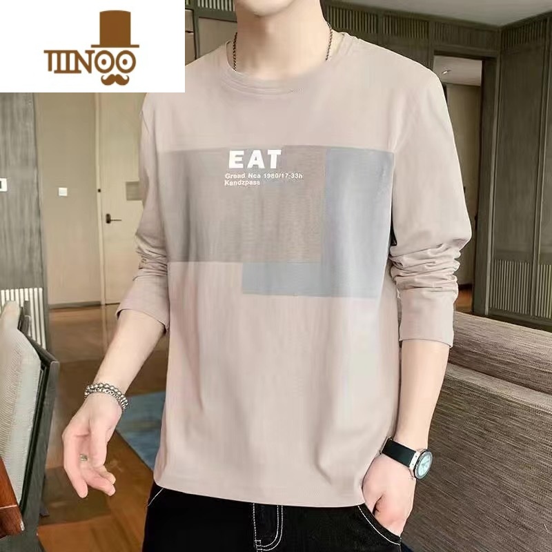 YANXU干活穿的衣服男早秋冰丝长袖t恤夏天户外防晒薄款上衣秋衣打底衫高清大图