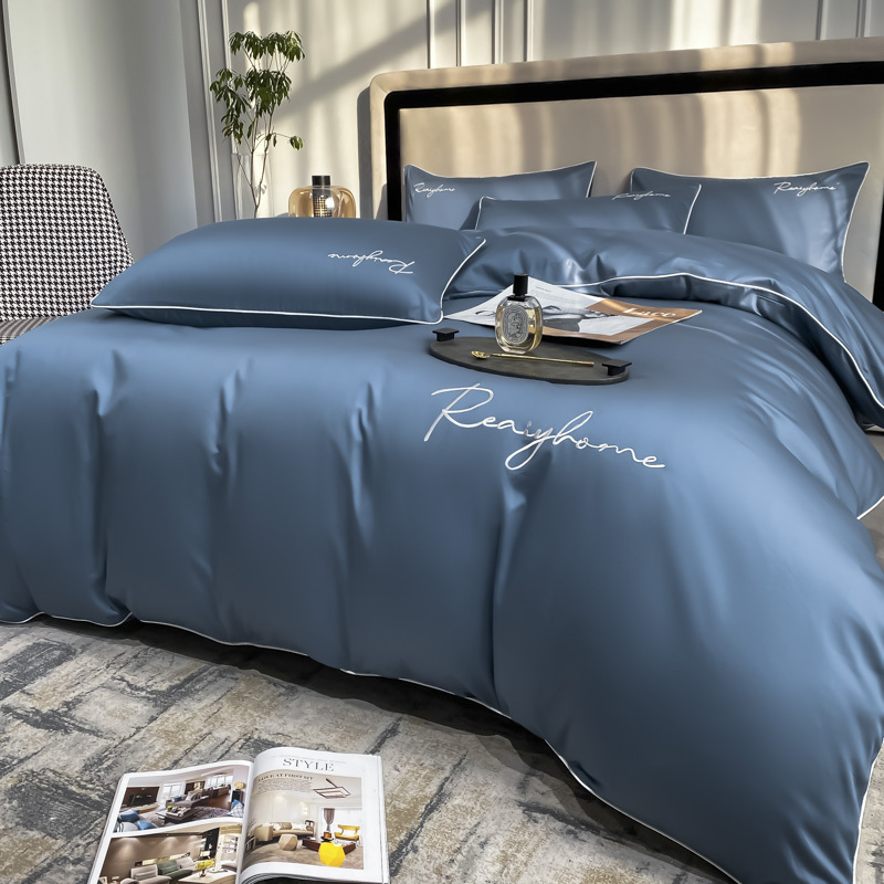 苏宁极物60支长绒棉床上四件套全棉100纯棉被套床单三件套床上用品